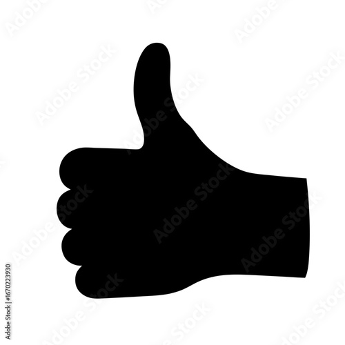 A graphical representation of a human hand giving a thumbs up gesture