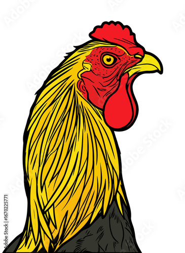 rooster isolated on white