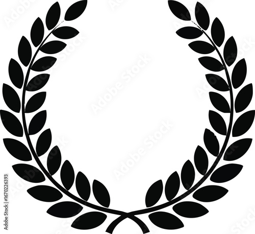 create Laurel wreath. Silhouette laurel wreath. Emblem floral Greek branch with award laurel wreaths and branches flat style