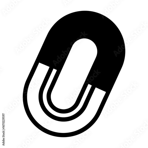 Black and white horseshoe magnet vector illustration for physics and science