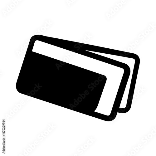 Simple graphic representation of multiple cards or documents stacked together icon