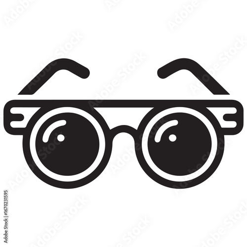 Ophthalmologist glasses solid icon, Heath care concept, eye test glasses sign. Vector black silhouette. with white background