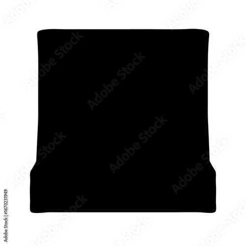Abstract silhouette of a rectangular shape with uneven edges in black