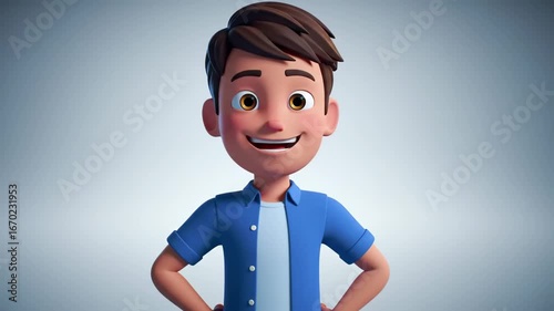 Cheerful Animated Character Portrait