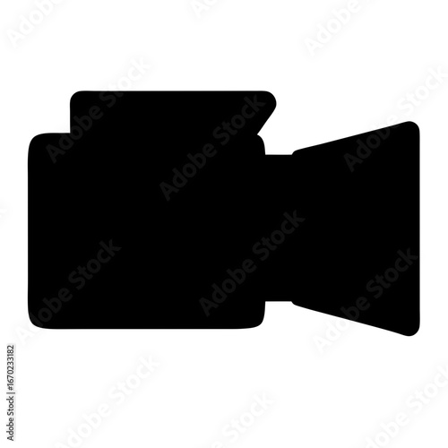 Silhouette of a vintage video camera, great for filmmaking icons and logos