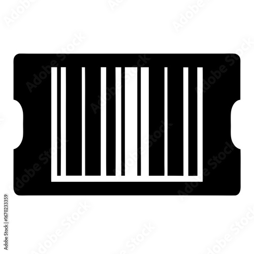 Simple Barcode Ticket Design in Black and White Minimalist Style Graphic
