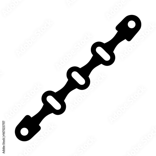 Stylized vector graphic of a rubber strap connector with multiple openings
