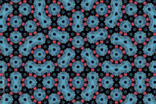 Seamless Geometric Graphic Textile Texture Tile Visual Endless Design Interior Shape Decoration Template Art Digital Symmetric Luxury Perspective Fashion Background Wallpaper Cloth Fabric Pattern.