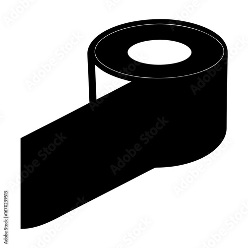 Abstract black and white illustration of a solid object with cylindrical shape
