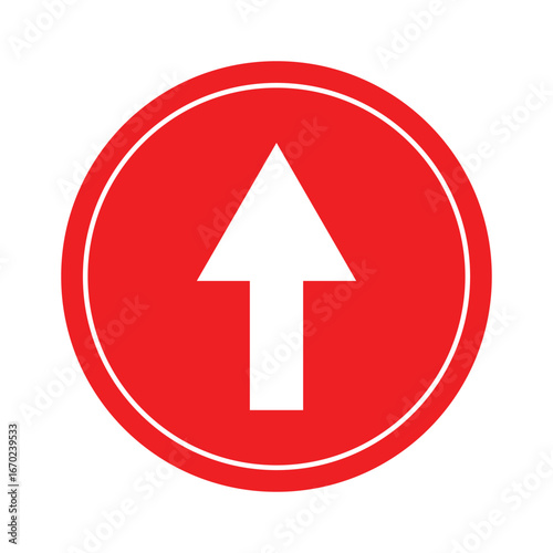 Illustration of an arrow pointing up inside a red circle Free Download Illustration of an arrow pointing up inside a red circle - GFXLoad