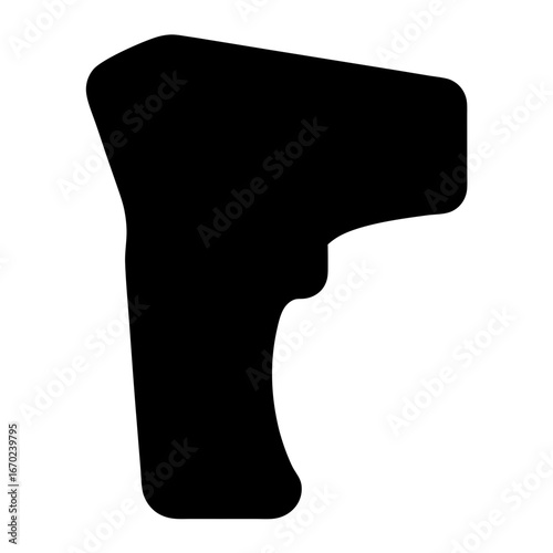 Black silhouette of a handheld infrared thermometer for temperature screening