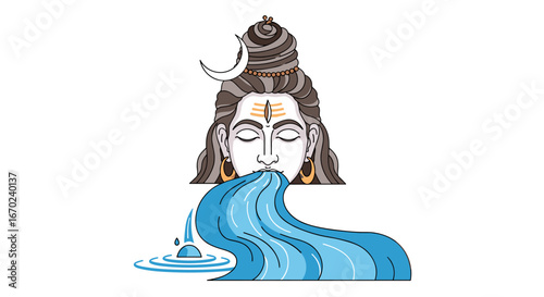 Divine Ganges River Flows From Lord Shiva's Hair