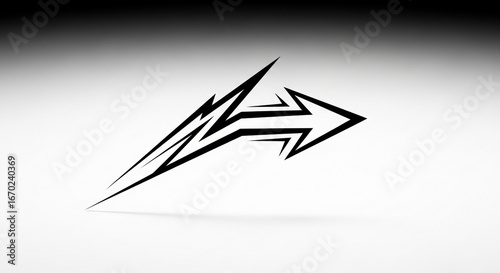 Minimalist arrow design showing sudden directional change