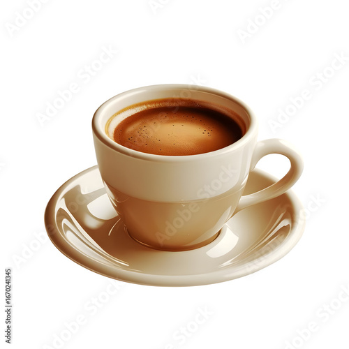 3D icon of double espresso shot cup, energetic vibe