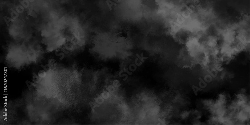 Abstract ash cloud and smoke texture in dark background. White Black fog effect transparent smoke isolated dark dramatic sky with black stormy clouds. Grunge creative and decorative fractal smoke art