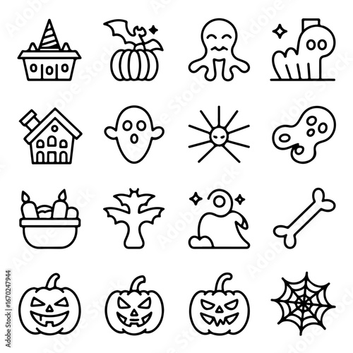  Halloween and Spooky Icons, Horror & Fantasy Set, The Spooky Collection

