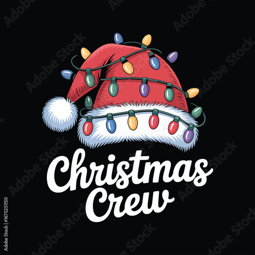 Christmas Crew Santa Hat Lights