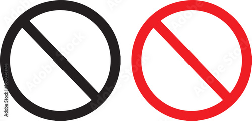 Black and Red Prohibition Symbol Icons forbidden not allowed