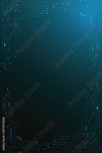 Futuristic Technology Circuit Frame Background Design