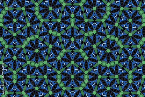 Seamless Luxury Graphic Textile Art Template Perspective Design Decoration Tile Texture Symmetric Endless Fashion Background Cloth Geometric Digital Shape Wallpaper Visual Interior Fabric Pattern.