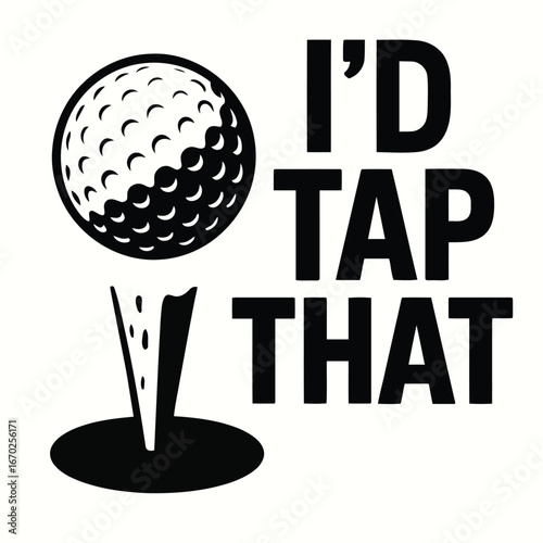Vector illustration of a golf ball ready to be tapped into the hole, perfect for sports enthusiasts and golf humor designs.