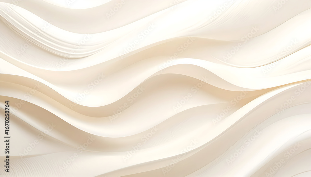 Fototapeta premium Cream-Colored Fabric with Smooth Waves and Subtle Folds