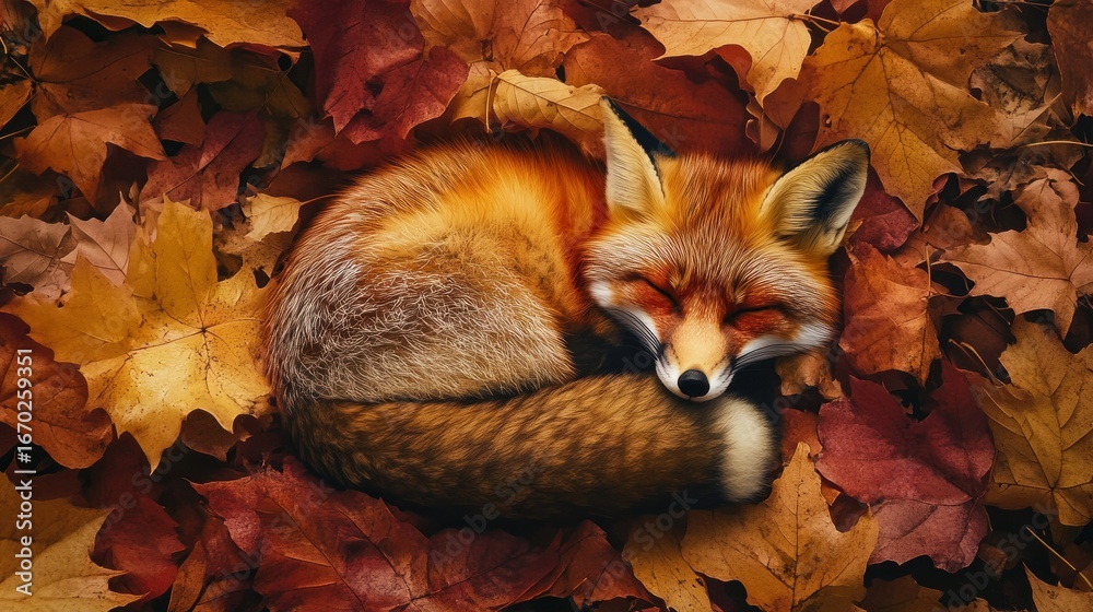 Obraz premium Fox among natural elements