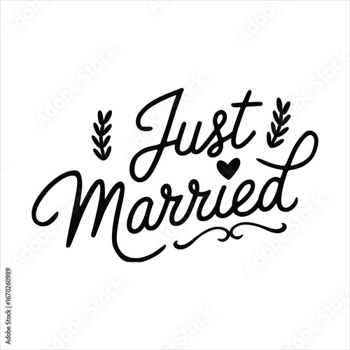 Just Married Wedding Quote Design