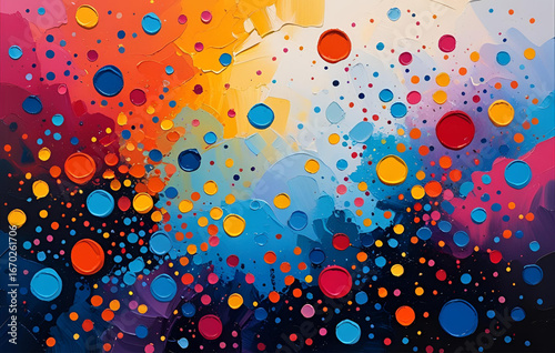 Abstract Glowing Fractal Geometric Background