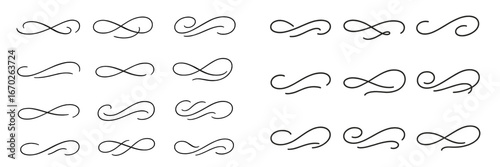 Multiple elegant swirl and loop designs creating artistic patterns for decorative use at various events and projects
