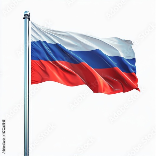 Free Download Waving Russia flag on a flagpole russia white russia flag. - GFXLoad