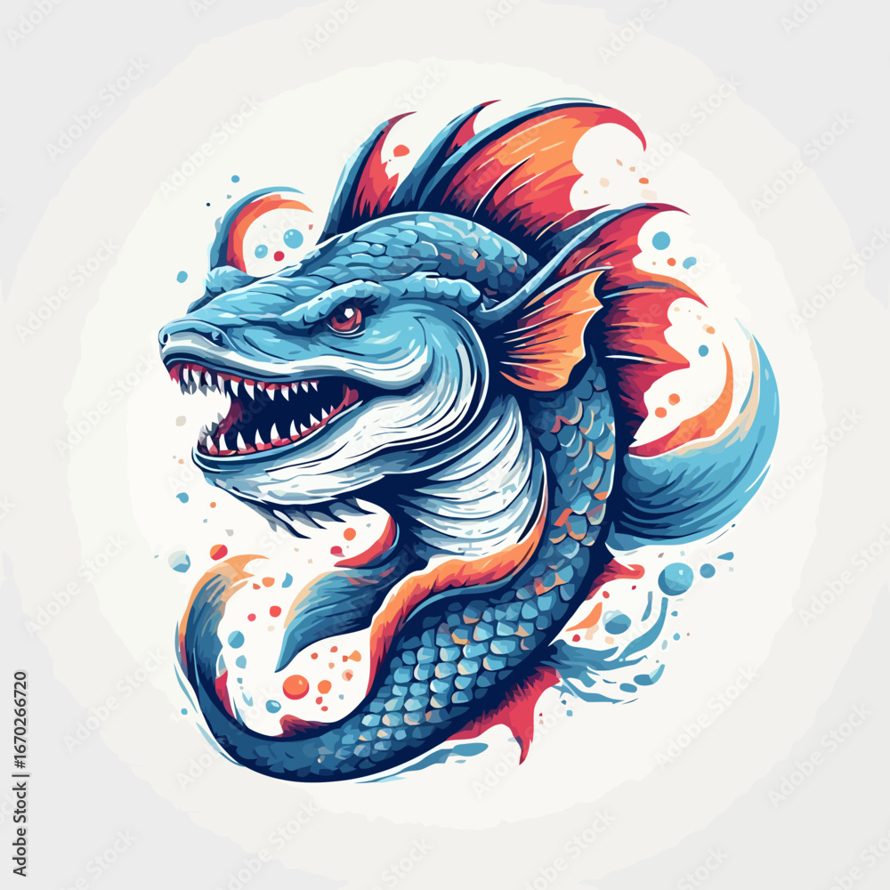 custom made wallpaper toronto digitalMonster Fish Design Very Cool