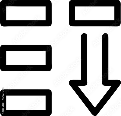 Minimalist up and down arrow icon for sorting and navigation