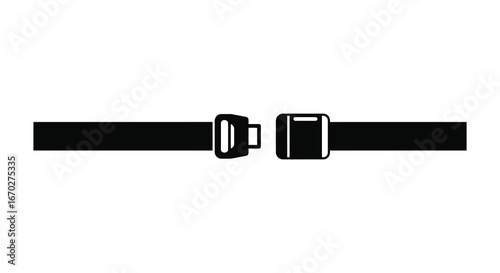 Black and White Seatbelt Icon for Safety and Security in Vehicles