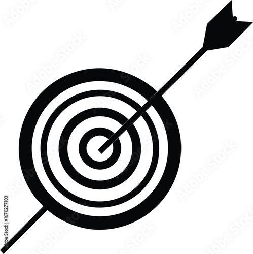 Arrow hitting the center of the target