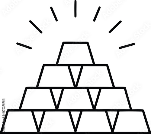 A stack of gold bars, a symbol of wealth