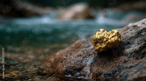 Gold nugget discovered on rocky riverbed