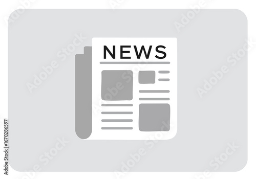 A simple, stylized illustration of a folded newspaper with the word "NEWS" printed on the front page.