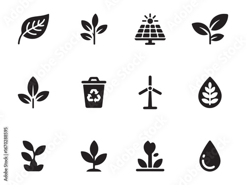 Carbon Neutral Icon Set – Vol.5 | Emission Reduction & Green Energy Pack