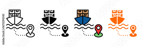 Import Goods Icon Set Multiple Style Collection Cargo Ship, Shipping Container, Customs Office, Freight Truck, Warehouse Storage, Air Cargo Plane, Port Crane, Shipping Box, Customs Declaration, Globa