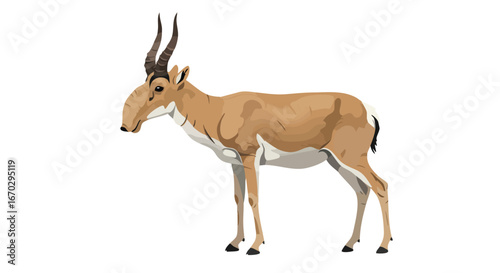 Illustration of a Saiga antelope, a critically endangered mammal with a distinctive nose.