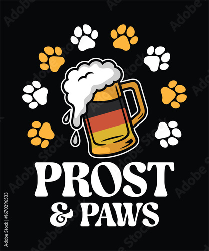 Oktoberfest Prost Paws Beer Dog Shirt  