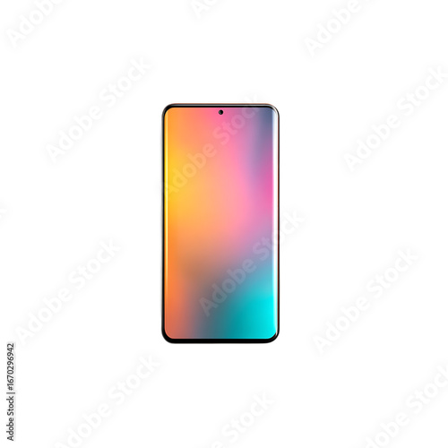 Free Download Modern smartphone with vibrant gradient screen offers sleek design for digital lifestyle promotion or tech innovation - GFXLoad