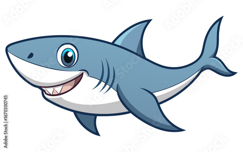 Cartoon a shark character vector illustration design