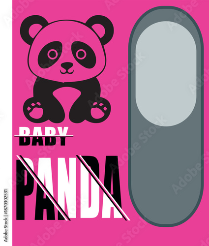 vector illustrationr panda Baby text effect illustrator template