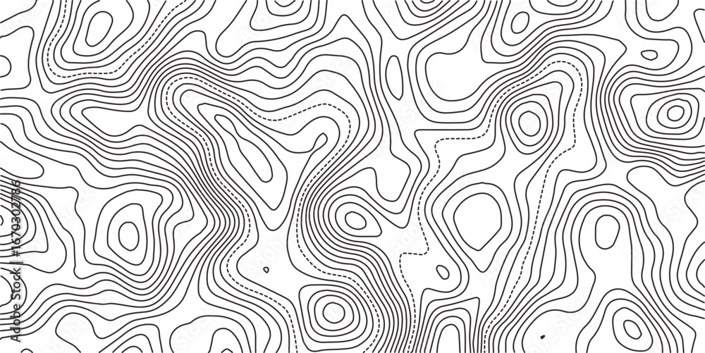 Fototapeta premium Topographic map background. Geographic line map with elevation assignments. Contour background geographic grid. Vector illustration.