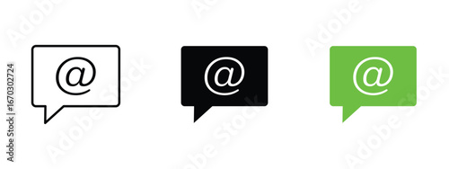 Mention icon in trendy outline style and colorful isolated on white background Icon set Vector Illustration Eps10.