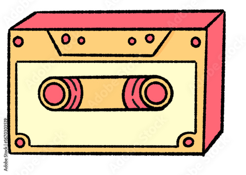 retro cassette hand drawn