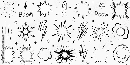 Comic Book Style Explosion and Sound Effect Graphics Collection boom