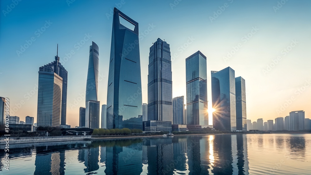 Obraz premium picture of modern skyscrapers of a smart city